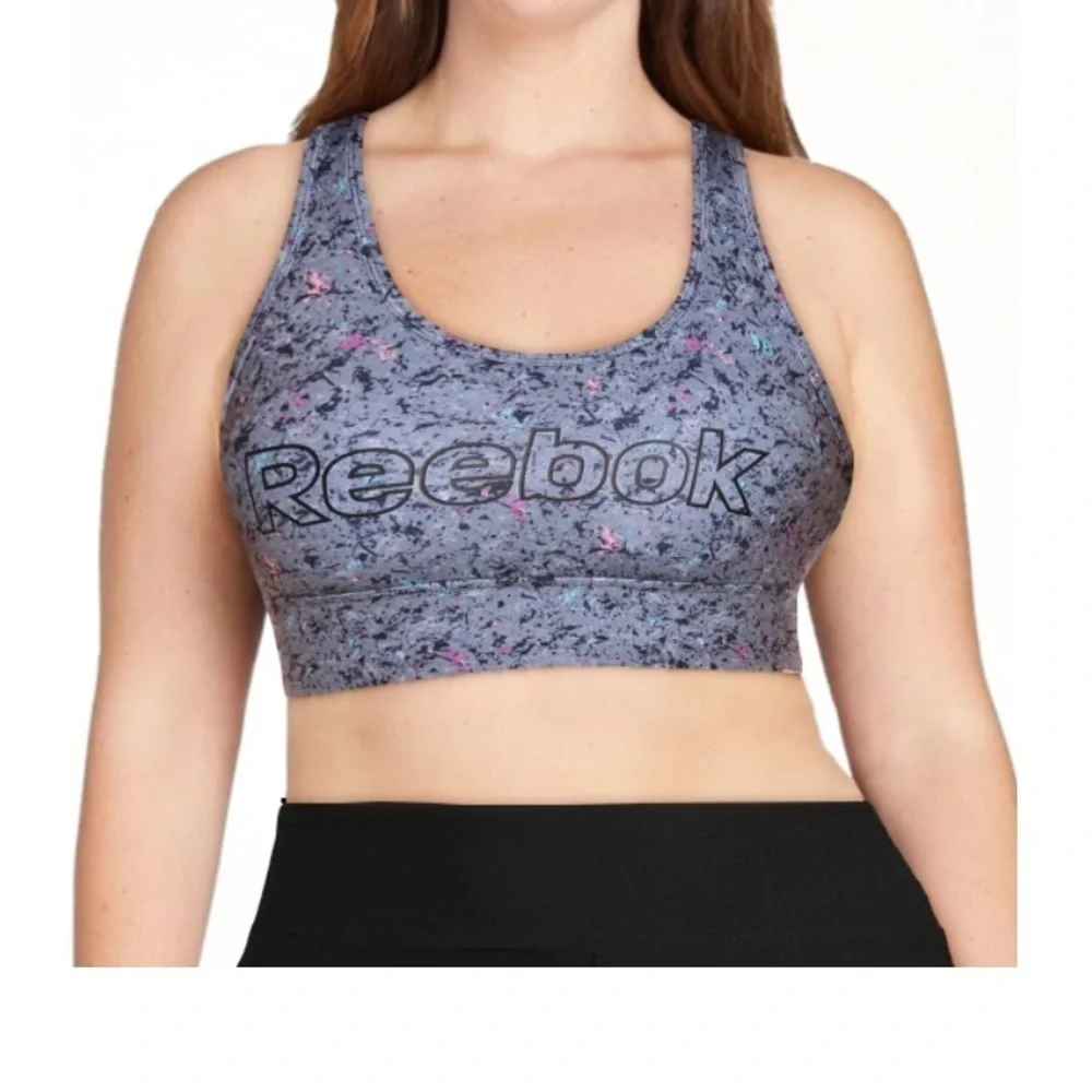 Reebok Women's Renew Longlined Printed Sports Bra with Removable Cups - Picture 4 of 7